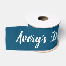 Pool Party Navy Gros Grain Ribbon