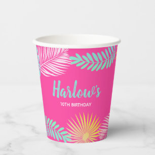 Pool Party Paper Cups   Tropical Party Cups