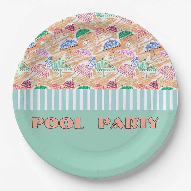 POOL PARTY Paper Plate (Front)