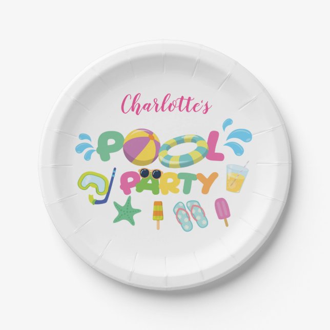 Pool Party Paper Plate (Front)