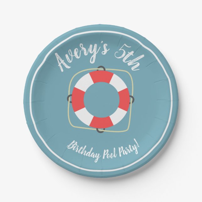 Pool Party Paper Plates (Front)