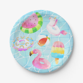 Pool Party Paper Plates for a Pool Birthday Party