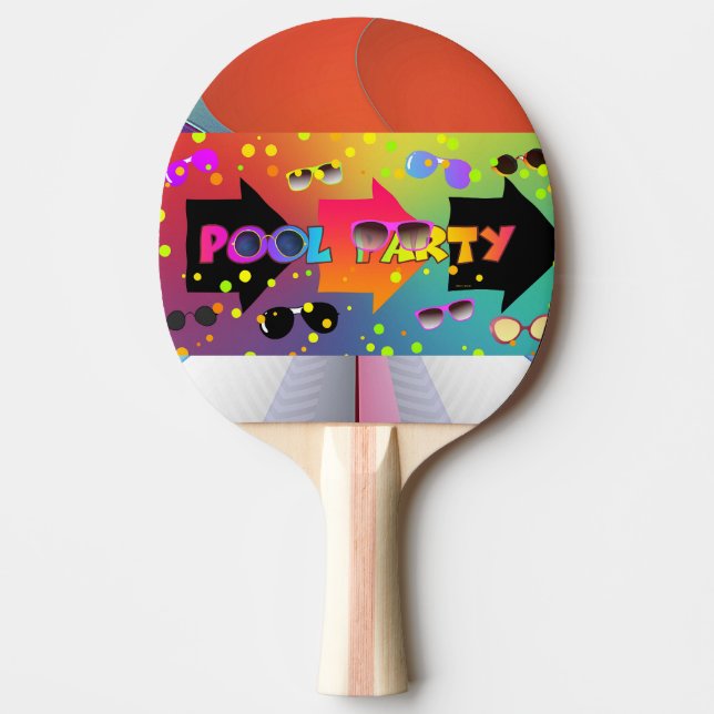 Pool Party  Ping Pong Paddle (Front)