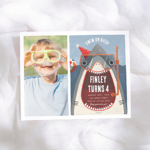 Pool Party Shark Boy Budget Photo Birthday