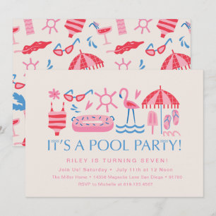 Pool Party   Splash Party   Swim Party Invitation