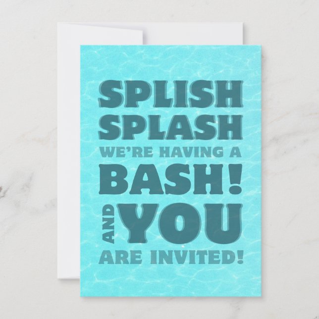 Pool Party Splish Splash Invitation (Front)