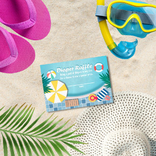 Pool Party Summer Baby Shower Diaper Raffle Enclosure Card