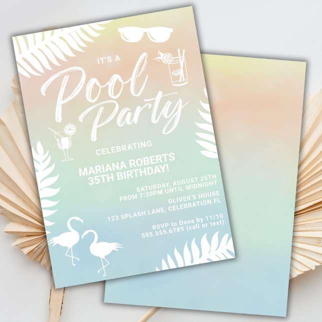 Pool Party Summer Birthday Party Invitation (Creator Uploaded)