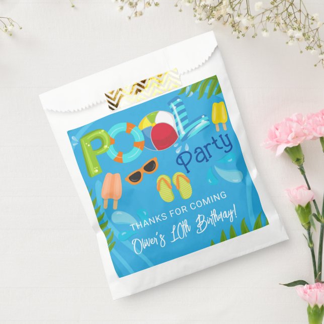 Pool Party Summer Boy Birthday Party Favour Bag (Sealed)