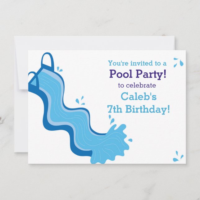 Pool Party Summer Swim Water Slide Invitation (Front)