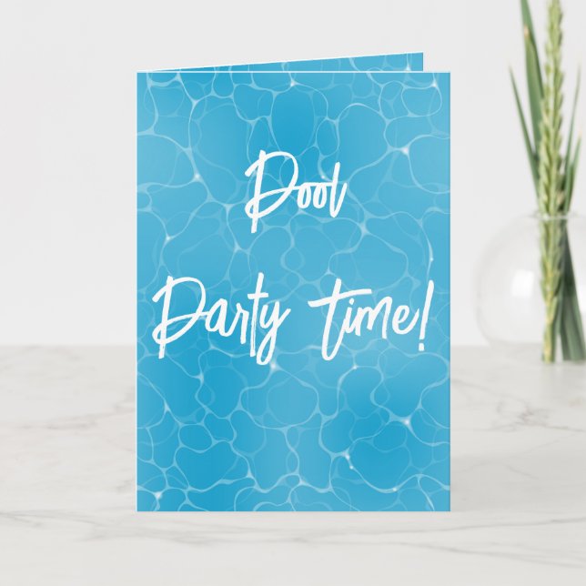 Pool Party Sweet 16 Water Blue Minimalist Bday  Invitation (Front)