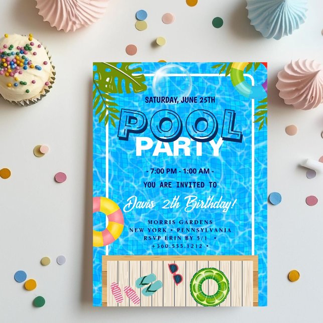 Pool Party | Swimming Birthday Invitation (Creator Uploaded)