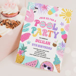 Pool Party Tropical Summer Pool Birthday Party Invitation<br><div class="desc">Pool Party Tropical Summer Pool Birthday Party Invitation 
All designs are © PIXEL PERFECTION PARTY LTD</div>