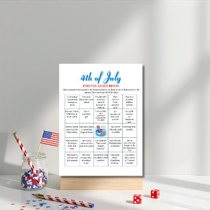 Pool Party Uncle Sam 4th of July Bingo  game  Holiday Card