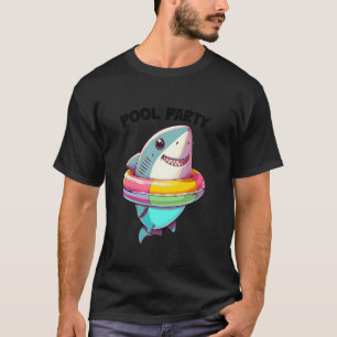 Pool Party Unicorn Shark Pool Party Animal Shark L T-Shirt