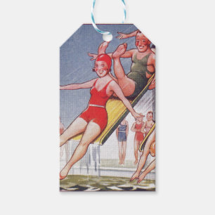 Pool Party Vintage Swimming Summer Gift Tags