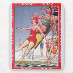 Pool Party Vintage Swimming Summer Mouse Pad