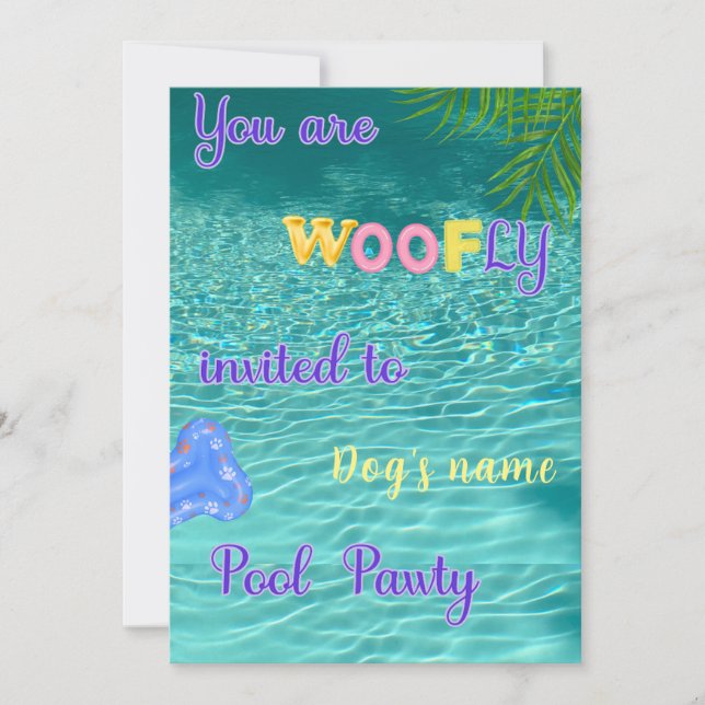 Pool Pawty Birthday Invitation (Front)