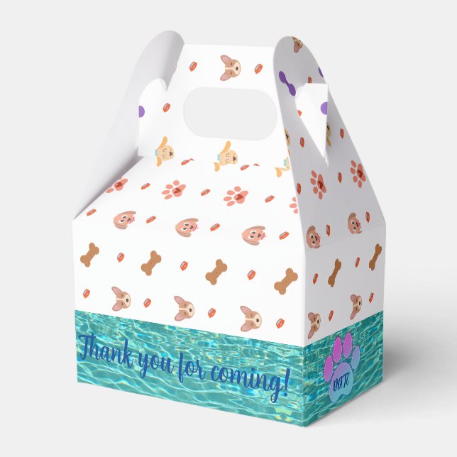 Pool Pawty Paper Favour Box (Front Side)