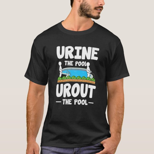 Pool Peeing   Swimming Team Pun Joke Lifeguard Lif T-Shirt (Front)