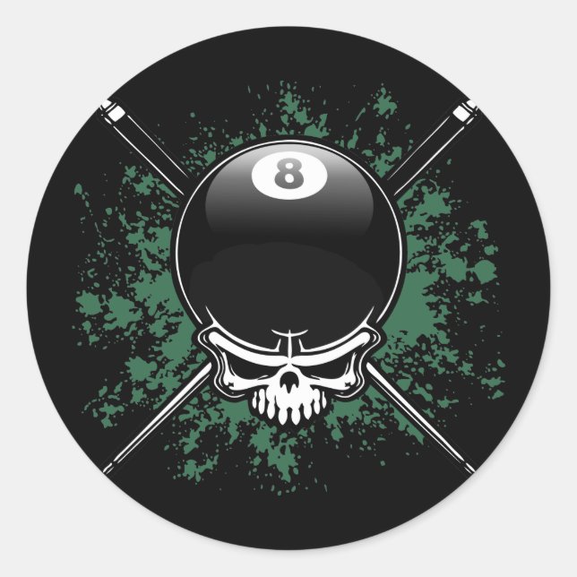 Pool Pirate 1 Classic Round Sticker (Front)
