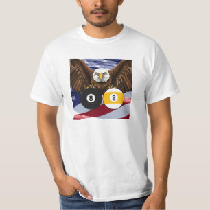 Pool Player 8 Ball 9 Ball Patriotic T-Shirt