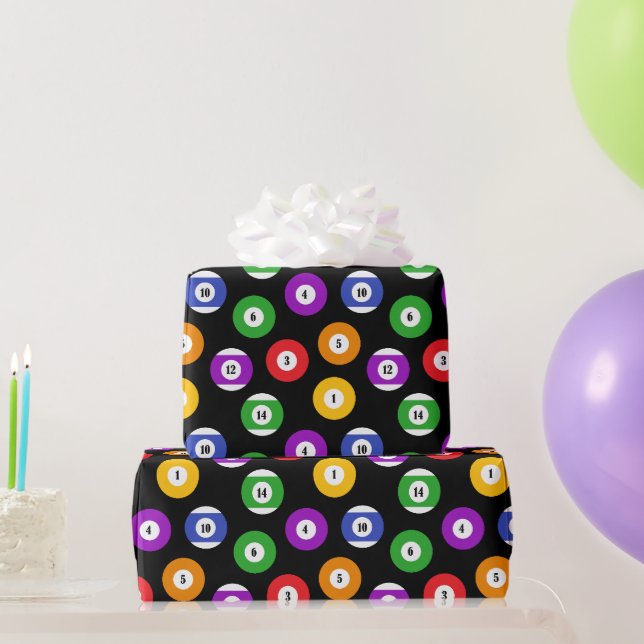 Pool Player 8 Ball Billiard Ball Pattern Wrapping Paper (Party Gifts)