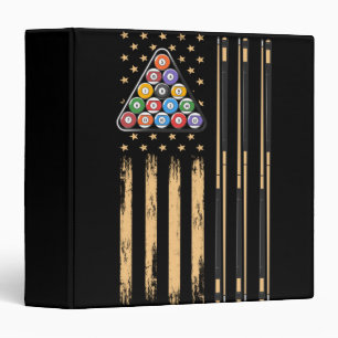 Pool Player American Flag Binder