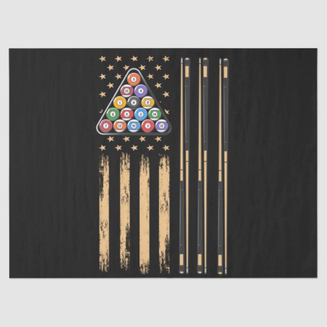 Pool Player American Flag Tissue Paper (Front)