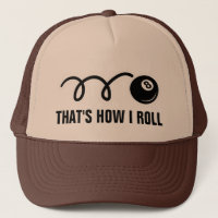 Pool player trucker hat for eightball fans