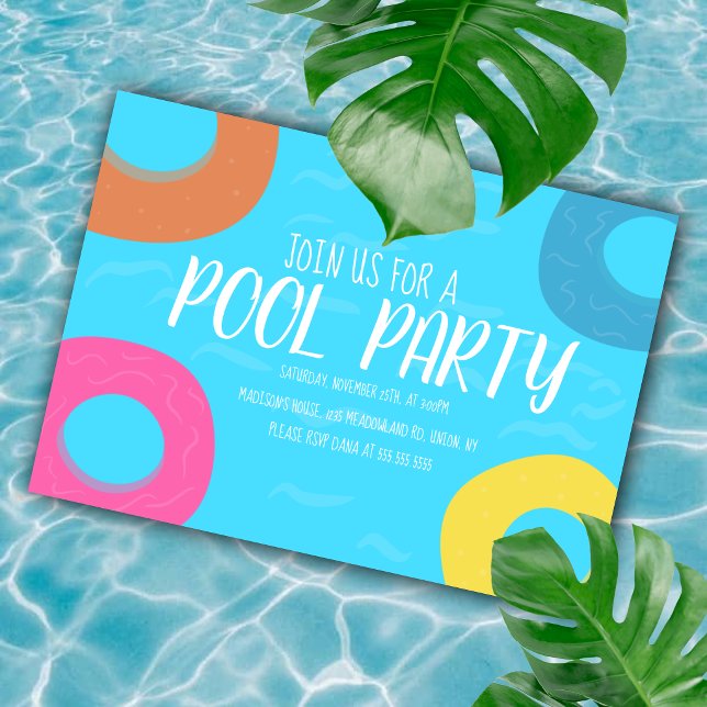 Pool Ring Party Birthday Any Age Invitation (Creator Uploaded)