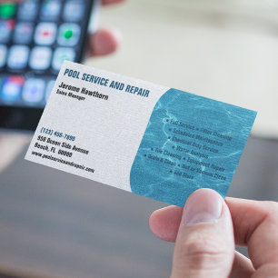 Pool Service and Repair Business Card