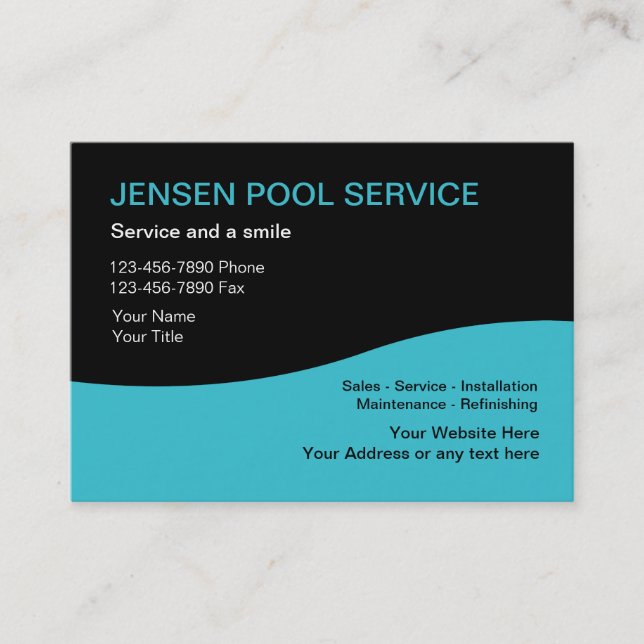 Pool Service Business Cards (Front)
