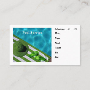 Pool Service Personalize Contact Info Schedule Business Card