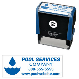 Pool Services Company Self-Inking Stamp