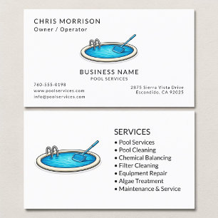 Pool Services Professional Business Card