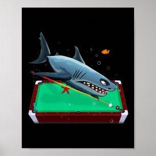 Pool Shark Billiards 8 9 Ball Straight Carom Snook Poster