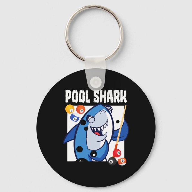 Pool Shark Billiards Player 9 Ball  Keychain (Front)