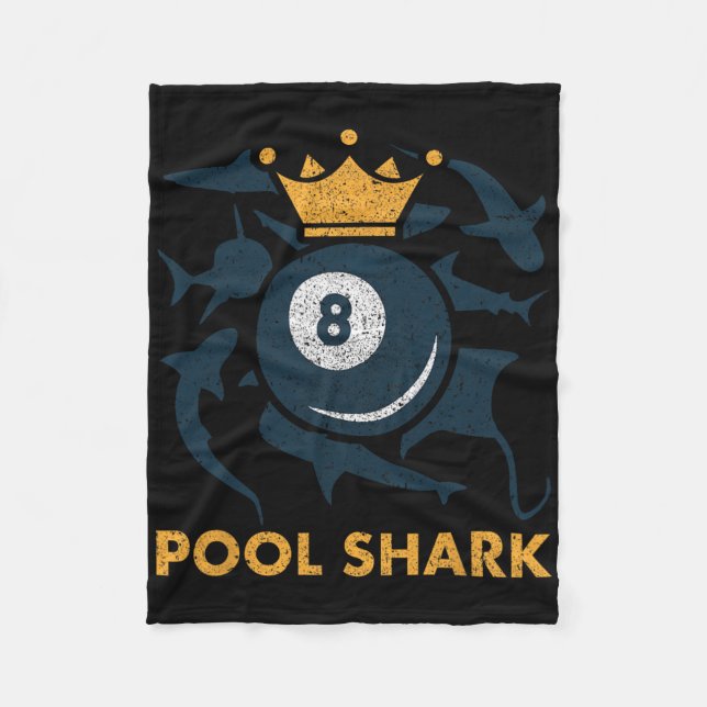Pool Shark Billiards Pool Billiards Hall Player Ba Fleece Blanket (Front)