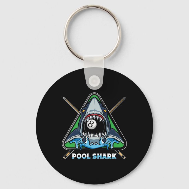 Pool Shark Billiards Pool Snooker Billiards Rack  Keychain (Front)