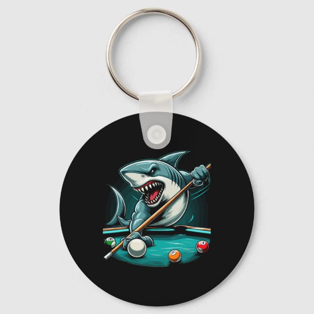 Pool Shark Funny Pool Player Billiards Billiard 8- Keychain (Front)