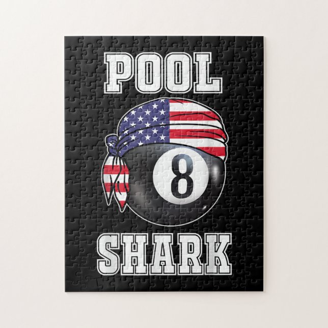Pool Shark Jersey Cool Gift Top Bar Billiards Jigsaw Puzzle (Vertical)