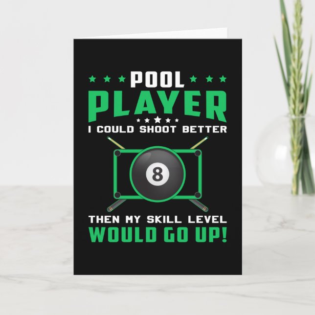 Pool Snooker Billiard 8 Ball Billiards Funny Gift Card (Front)