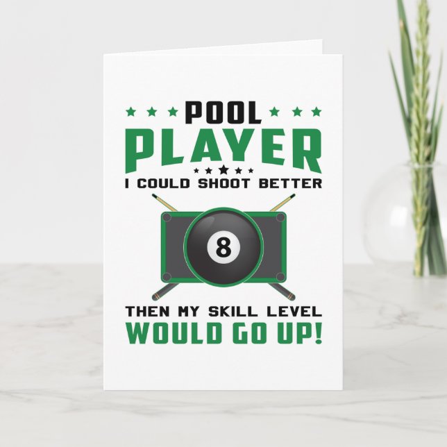 Pool Snooker Billiard 8 Ball Billiards Gift Idea Card (Front)