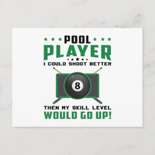 Pool Snooker Billiard 8 Ball Billiards Gift Idea Postcard