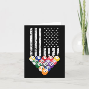 Pool Snooker Billiards Player 8 Ball American Flag Card