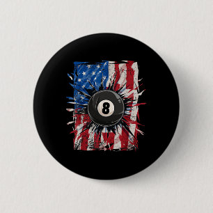 Pool Snooker Billiards Player 8 Ball Usa American  2 Inch Round Button