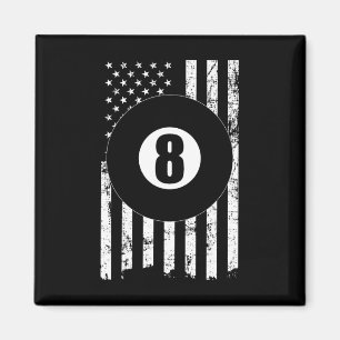 Pool Snooker Billiards Player 8 Ball Usa American Magnet