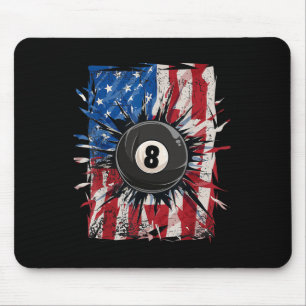 Pool Snooker Billiards Player 8 Ball Usa American Mouse Pad