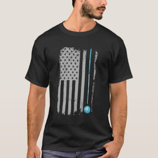 Pool Stick Billiards 8 Ball Vintage Usa American F T-Shirt